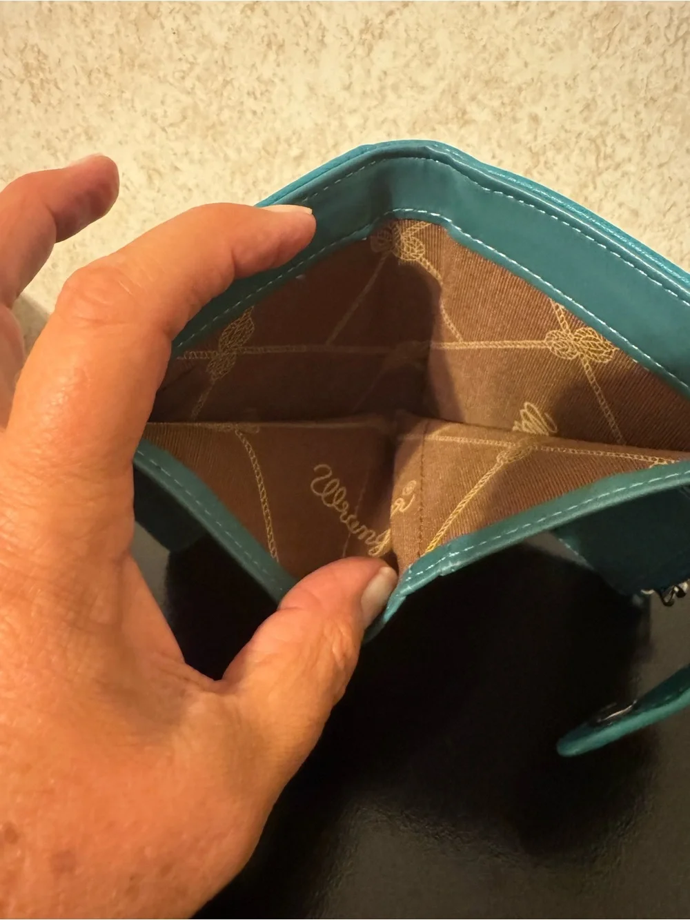 Wrangler Teal Leather Compact Wallet